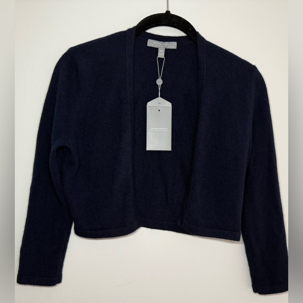 Neiman Marcus Navy Blue Basic Cardigan